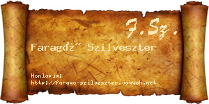 Faragó Szilveszter névjegykártya